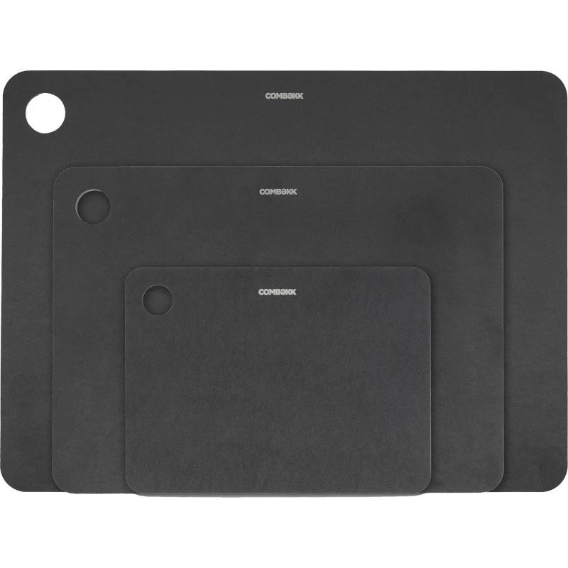 Combekk skærebræt 3-pak, sort træ