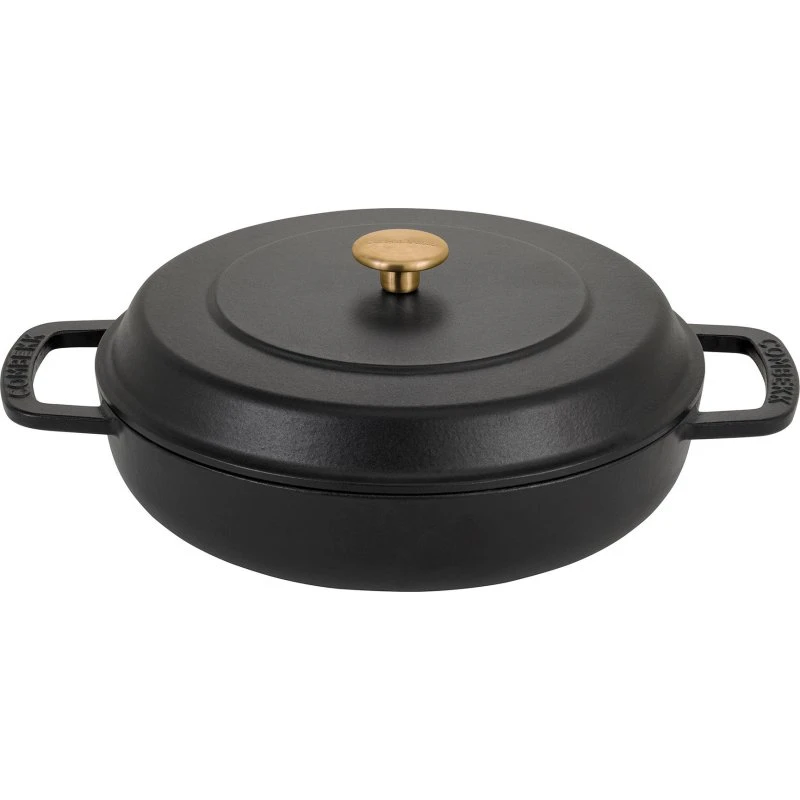 Combekk emaljeret støbejernsgryde Ø28 cm med låg