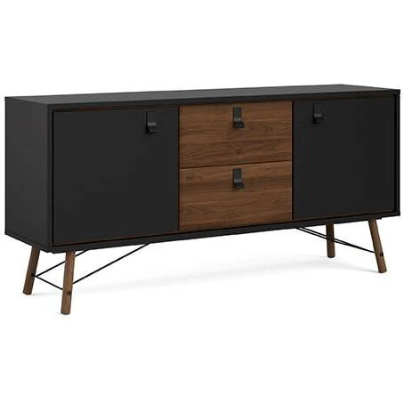 Tvilum Ry skænk 3-fags 150,3x40,1x72,2 cm - sort/valnød