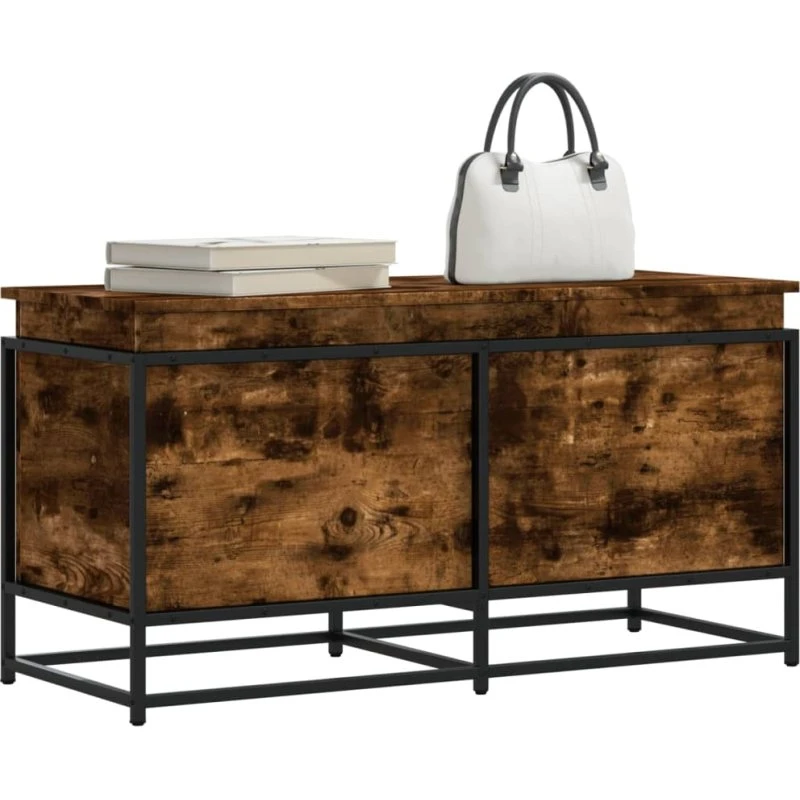 Opbevaringsboks med låg 100x40x51,5 cm - Røget eg