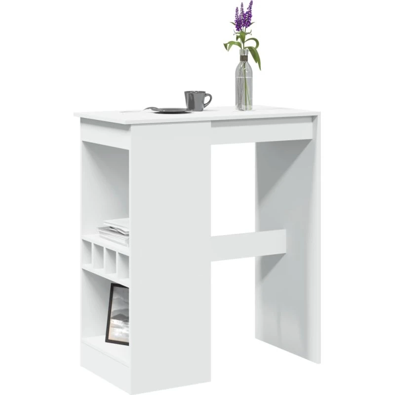 Barbord i hvidt konstrueret træ 90x47,5x103,5 cm