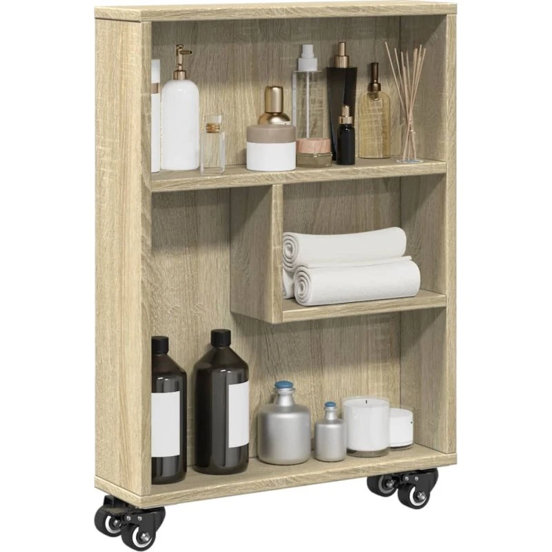 Smal opbevaringsvogn Sonoma eg 48x13x68 cm