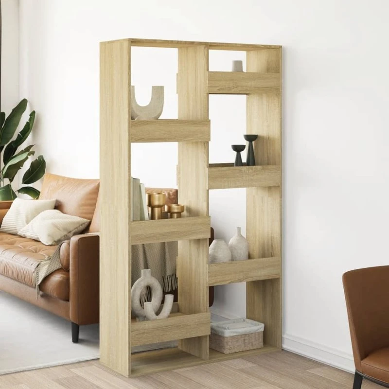 Rumdeler/reol 100x33x175 cm i konstrueret træ - Sonoma-eg