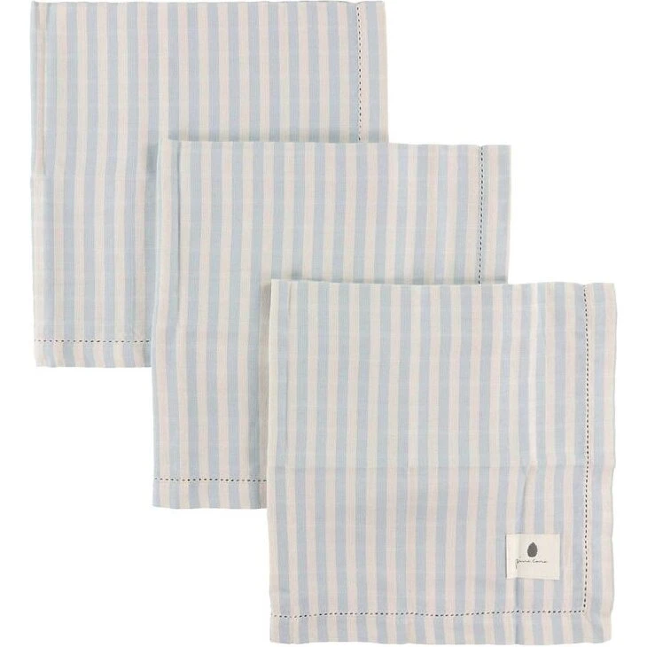 Pine Cone Edith stofble 3-pak – Blue Blossom Stripe 70x70 cm