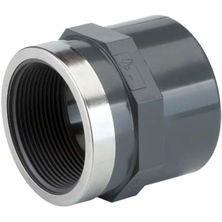 TP PVC-U overgang muffe/nippel d50 x 1½" indv. gevind PN16