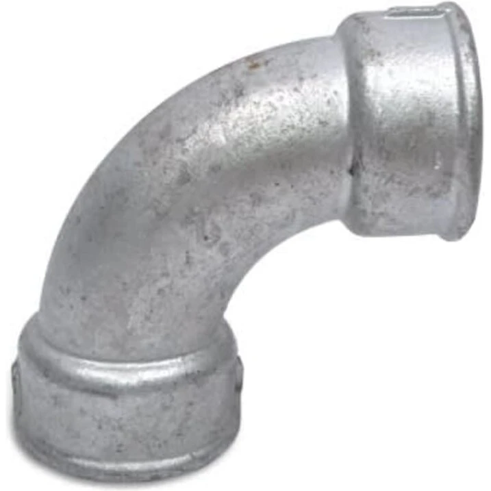 +GF+ Kort galvaniseret bøjning 90° muffe/muffe 1/2"