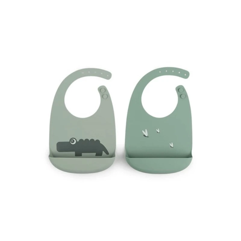 Done by Deer Croco 2-pak silikone spisesmække - Green