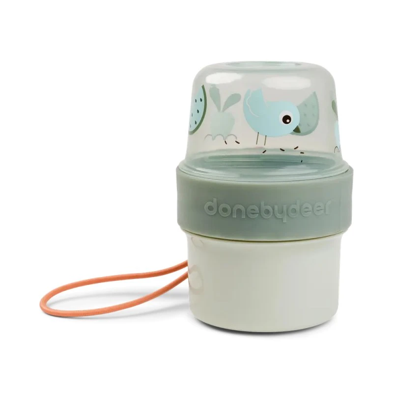 Done by Deer Birdee To Go 2-way snackbøtte S - Grøn