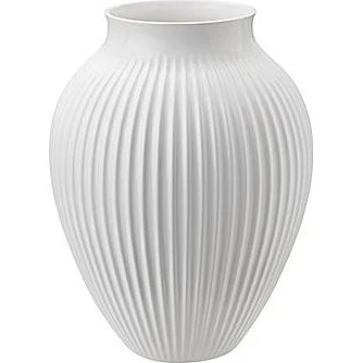 Knabstrup Keramik riflet vase 27 cm – hvid