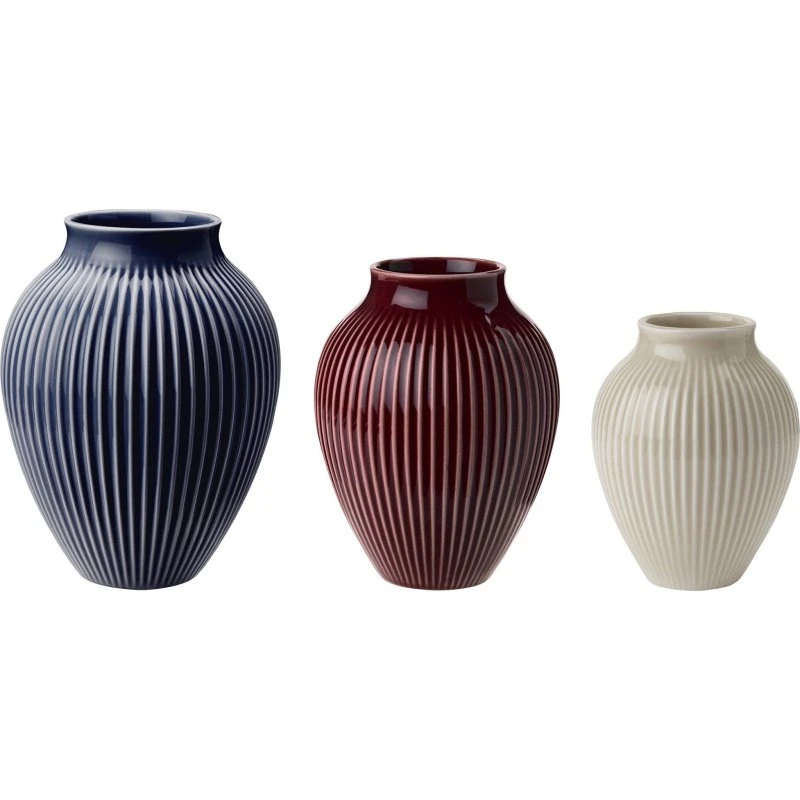 Knabstrup Minivasesæt, 3 stk – Berry/Sand/Dark Blue