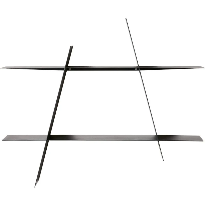 Andersen A-Shelf væghylde Large, sort stål 78x12x67 cm