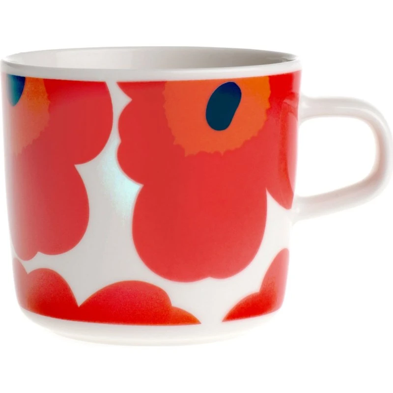 Marimekko Oiva Unikko kaffekop 20 cl – rød/hvid