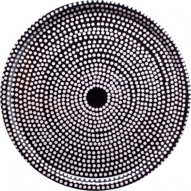 Marimekko Fokus rund bakke 46 cm – sort/hvid