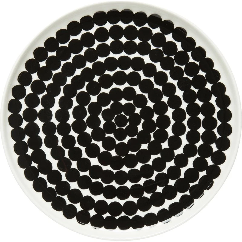 Marimekko Räsymatto tallerken 20 cm - sort/hvid