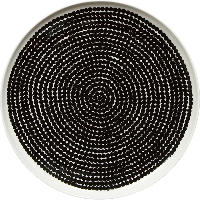 Marimekko Räsymatto tallerken 25 cm – sort/hvid