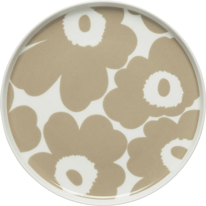 Marimekko Unikko tallerken Ø20 cm – hvid/beige