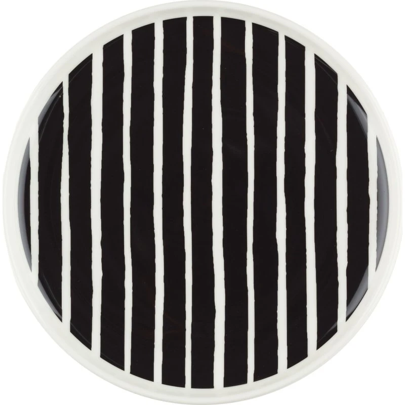 Marimekko Oiva Piccolo tallerken 20 cm - hvid/sort
