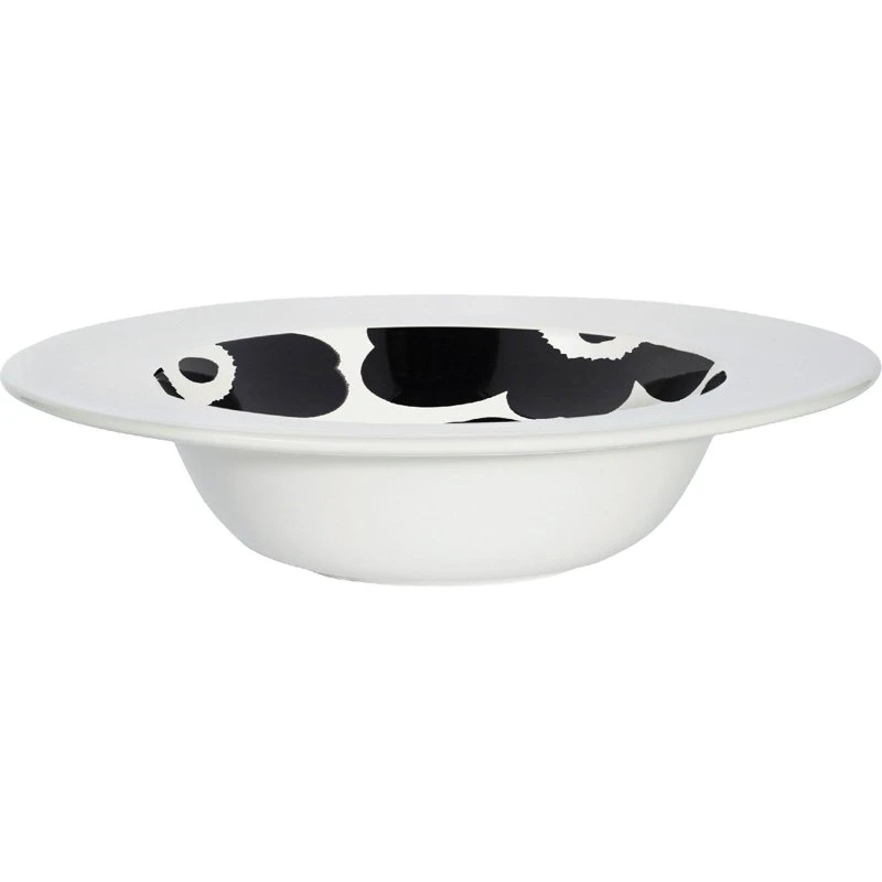 Marimekko Unikko dyb tallerken 20 cm - hvid/sort