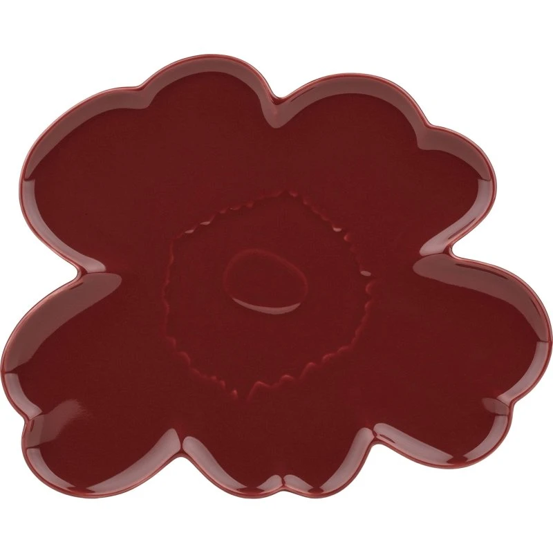 Marimekko Unikko Shape serveringsfad 32 cm – vinrød