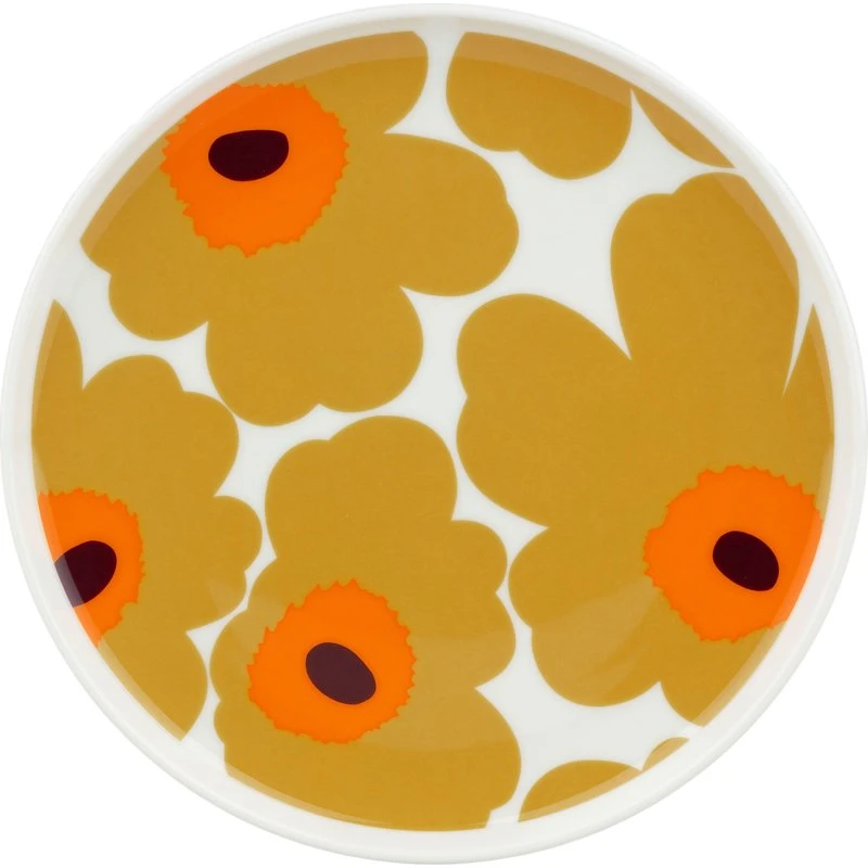 Marimekko Unikko tallerken Ø20 cm - hvid/caramel