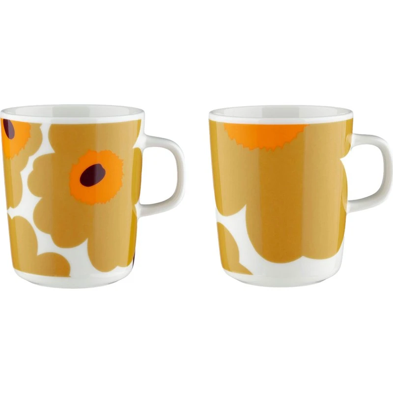 Marimekko Unikko Oiva krus 2,5 dl 2-pak - hvid/karamel