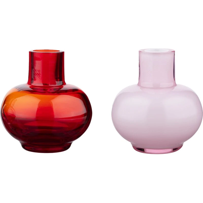 Marimekko Minivaser 2 stk. – Rubinrød & Rosa
