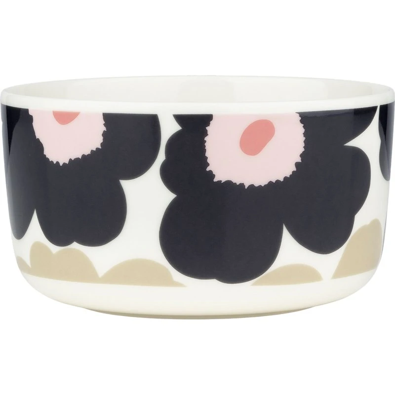 Marimekko Unikko skål 5 dl – offwhite/charcoal/sand/pink
