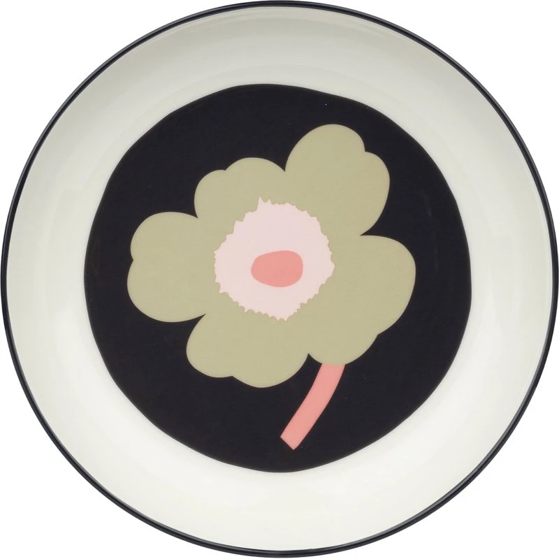 Marimekko Unikko dyb tallerken Ø20,5 cm - offwhite/kolgrå
