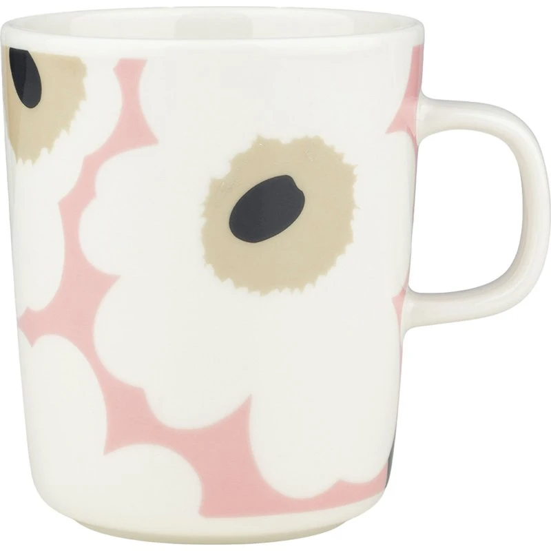 Marimekko Unikko krus 25 cl, offwhite/pink/sand/charcoal