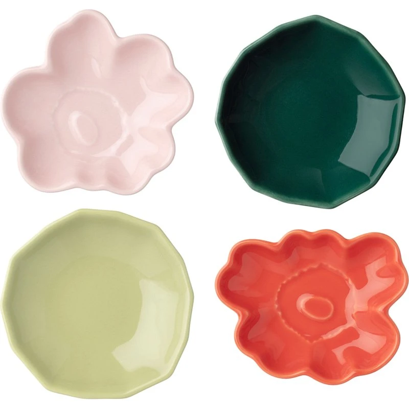 Marimekko Unikko & Kivet små tallerkener, 4 stk. Pink