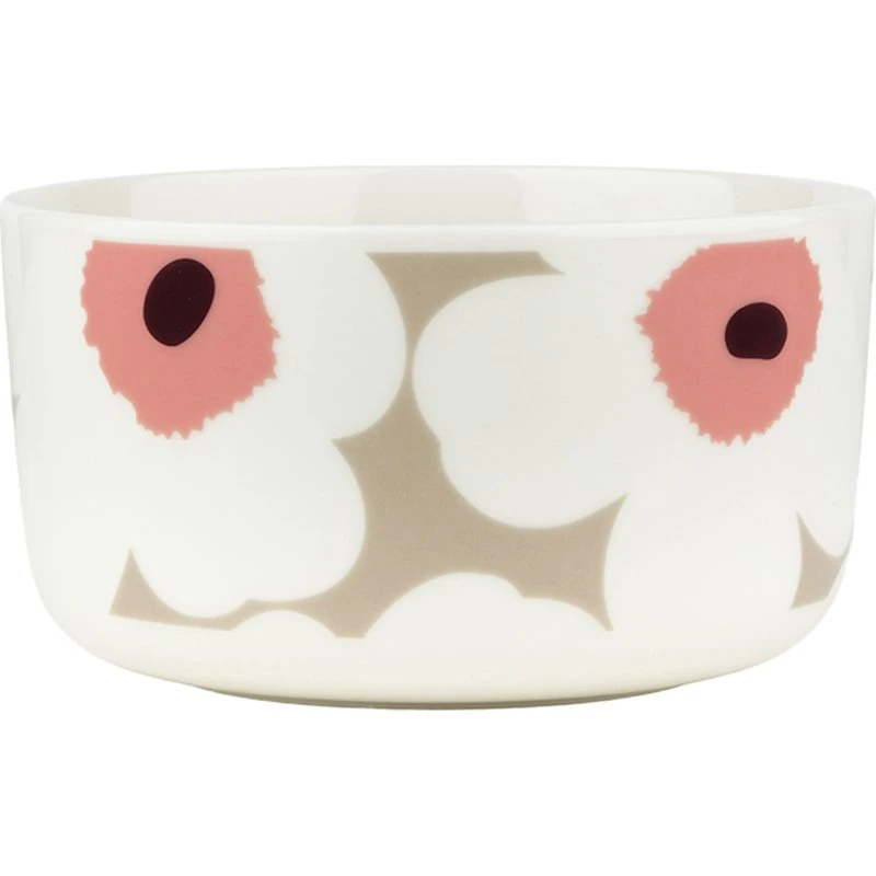 Marimekko Unikko skål 5 dl - hvid/ler/rød