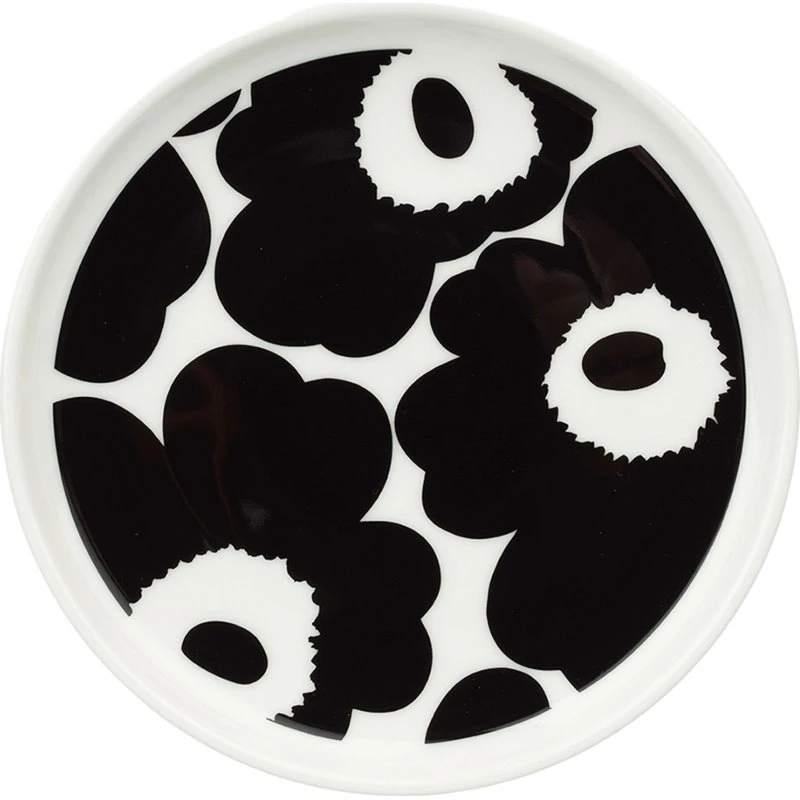 Marimekko Unikko tallerken Ø13,5 cm – sort/hvid
