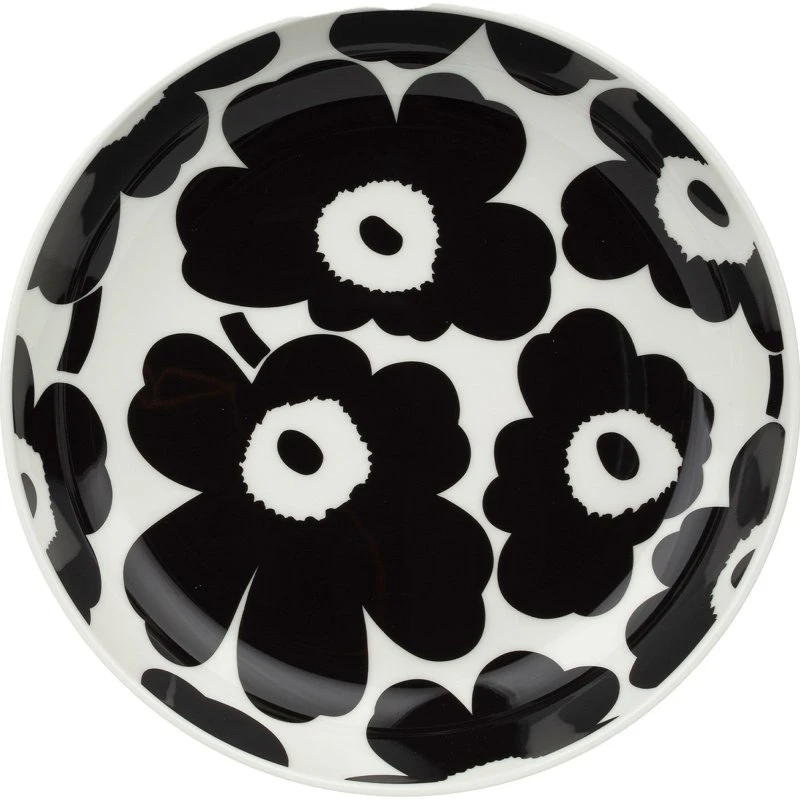 Marimekko Unikko dyb tallerken Ø20,5 cm, sort/hvid