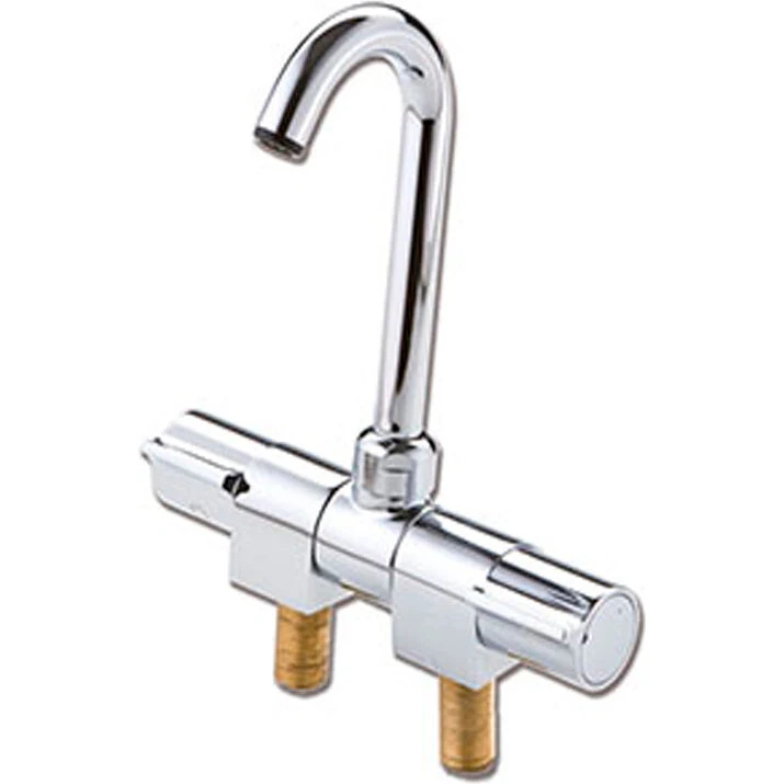 Trem Blandingsbatteri med foldetud, forkromet, svingbar tud