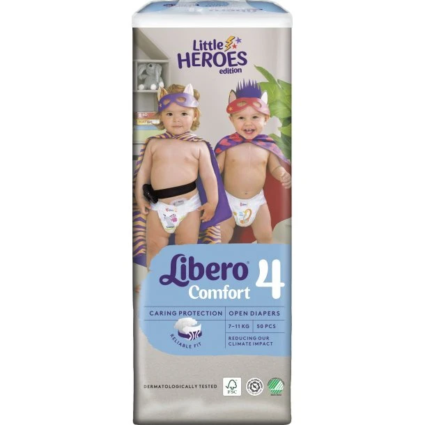 Libero Comfort 4 Åbne Bleer 7-11 kg, 50 stk