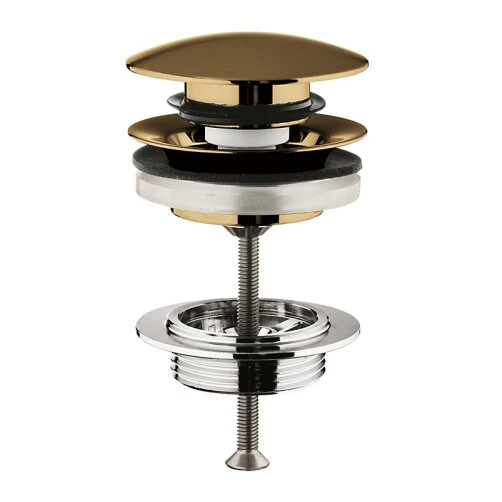 Grohe Push-up bundventil med overløb - Poleret Cool Sunrise