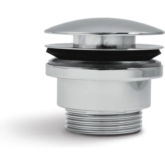 Svedbergs push-open bundventil, krom