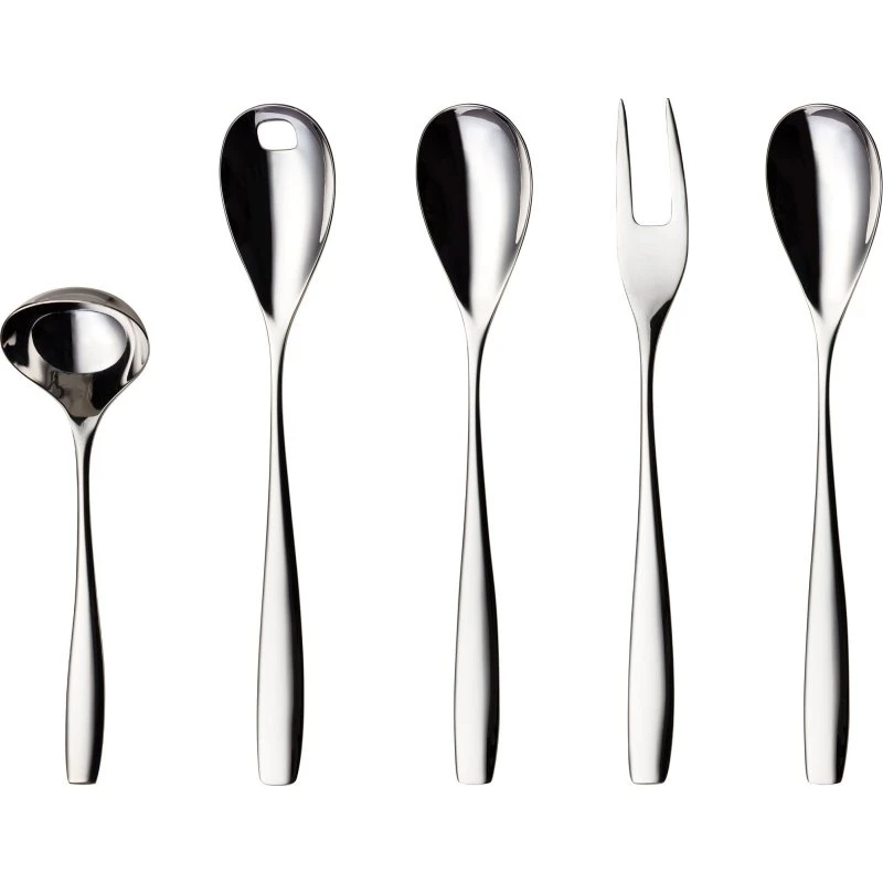 Hardanger Bestikk Julie serveringssæt 5 dele - rustfrit stål