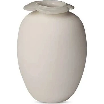 Northern Brim Vase H18 – Beige keramik