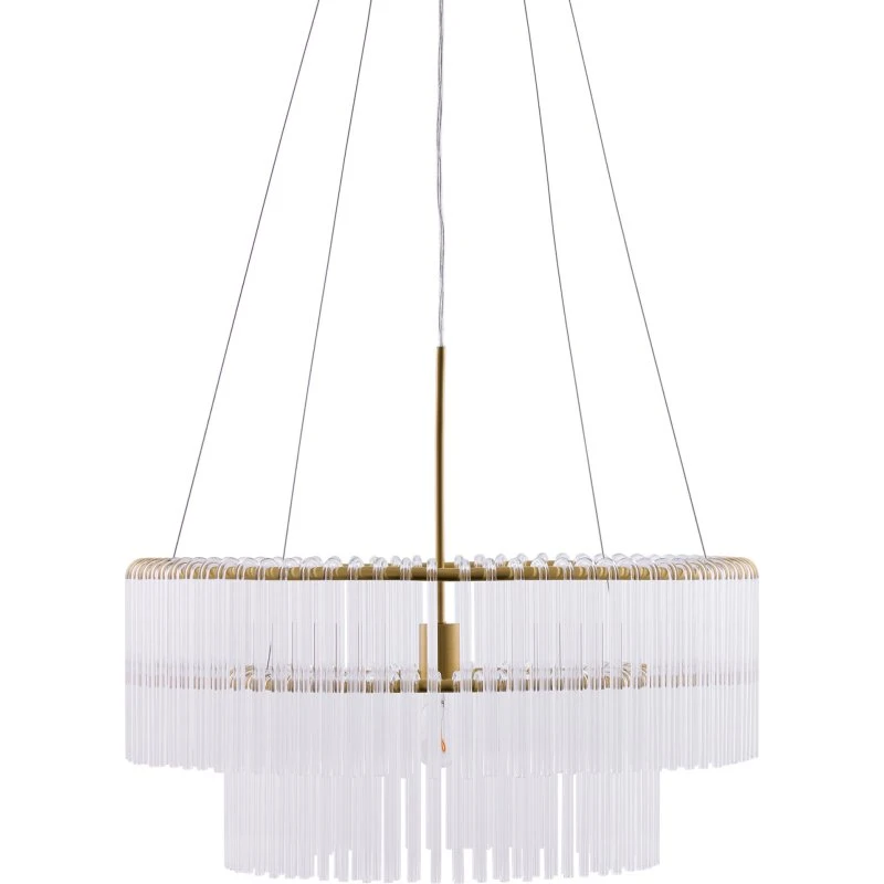 Globen Lighting Hook pendel 60 cm — klar glas & børstet messing