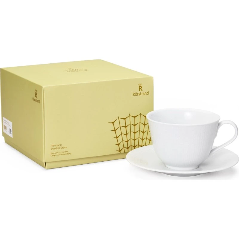 Rörstrand Swedish Grace tekop m. underkop 45 cl - Sne