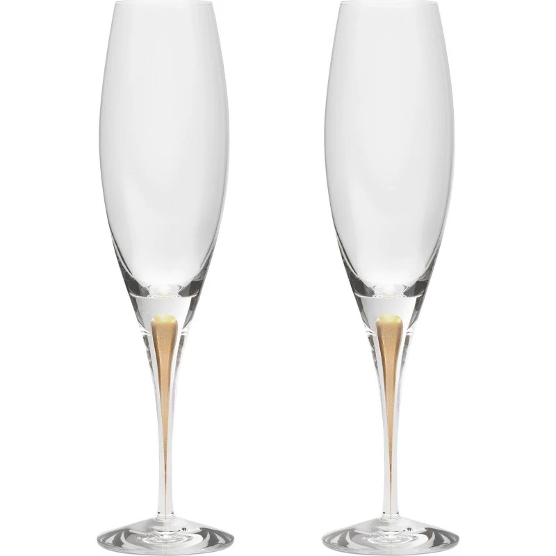 Orrefors Intermezzo Champagneglas 2-pak – Guld 26 cl