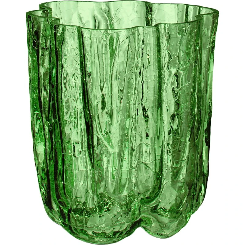 Kosta Boda Crackle Vase 12,1 cm - Mørkegrøn