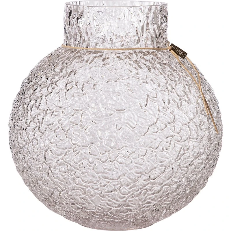 Ernst glasvase med mønstret struktur Ø29 cm