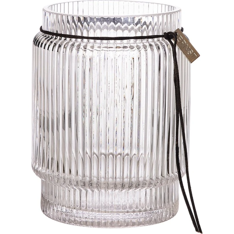 ERNST glasvase rillet klar 10,8 cm