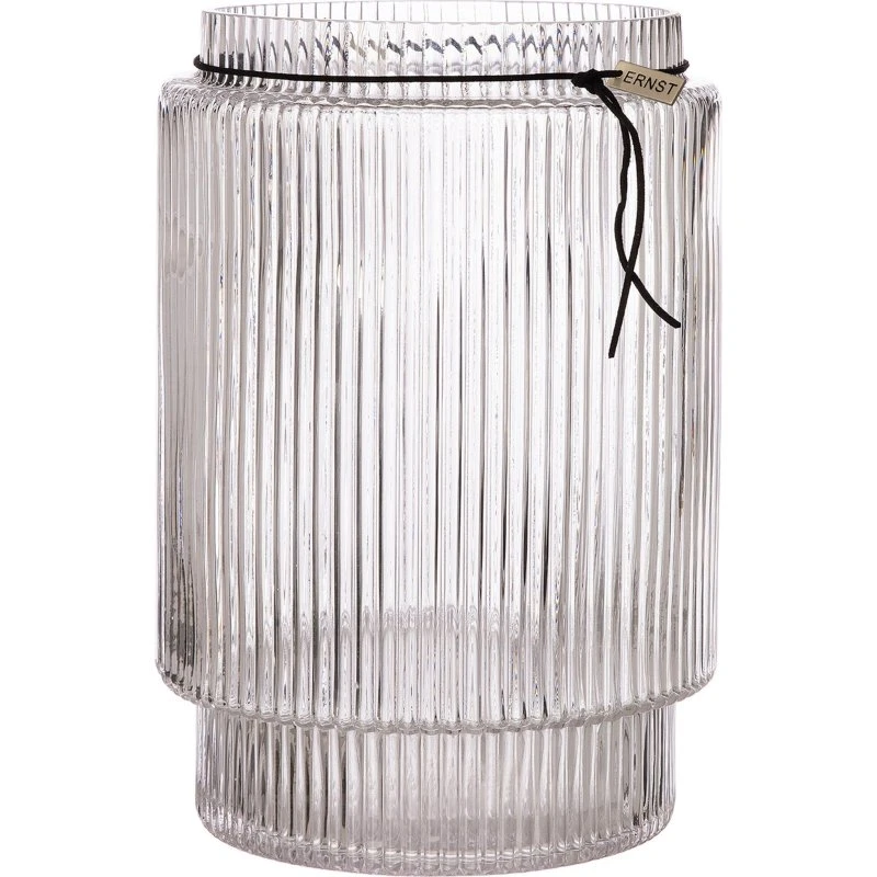 Ernst glasvase riflet 28 cm klar