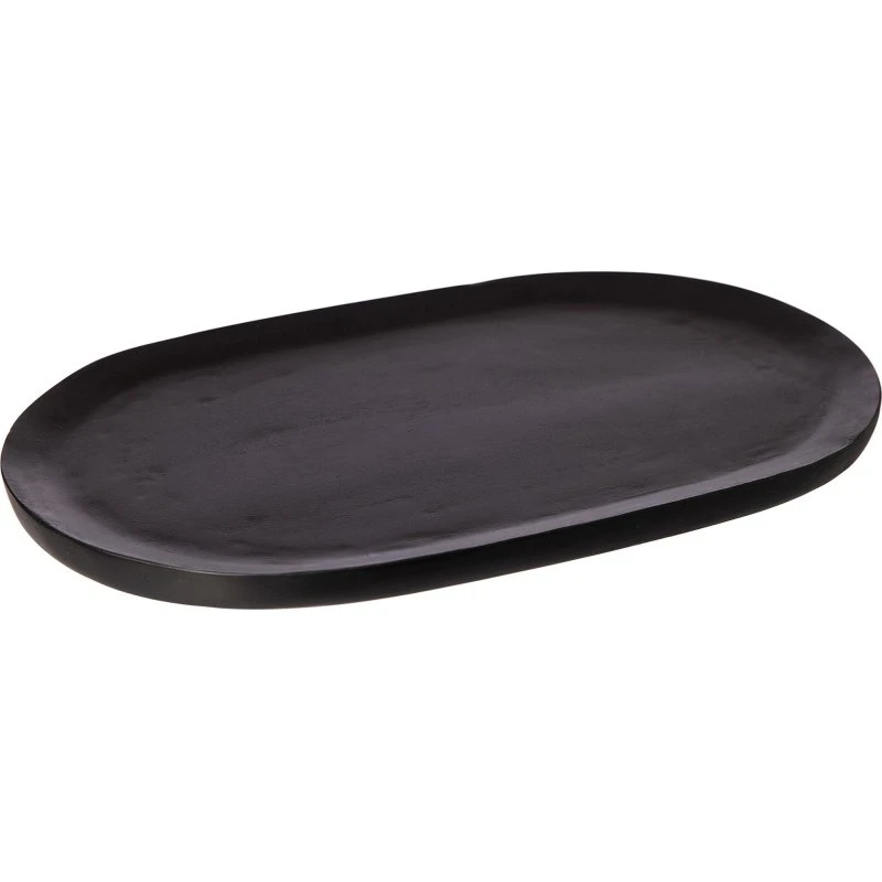 ERNST oval bakke i mangotræ 40x25 cm, sort