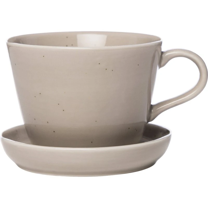ERNST kaffekop med underkop 20 cl – Sand