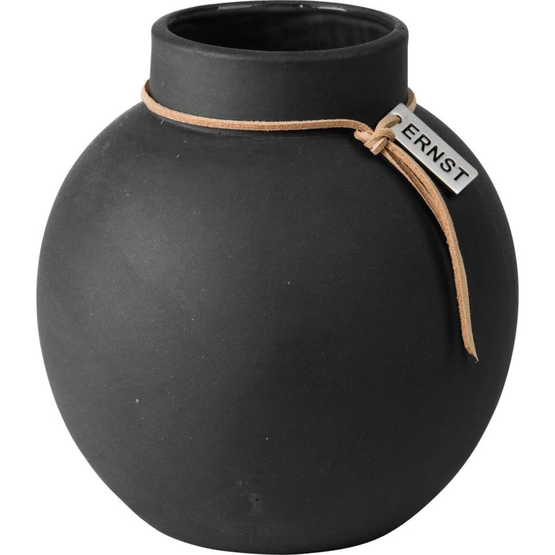 Ernst Vase i stentøj, mørkegrå 14 cm
