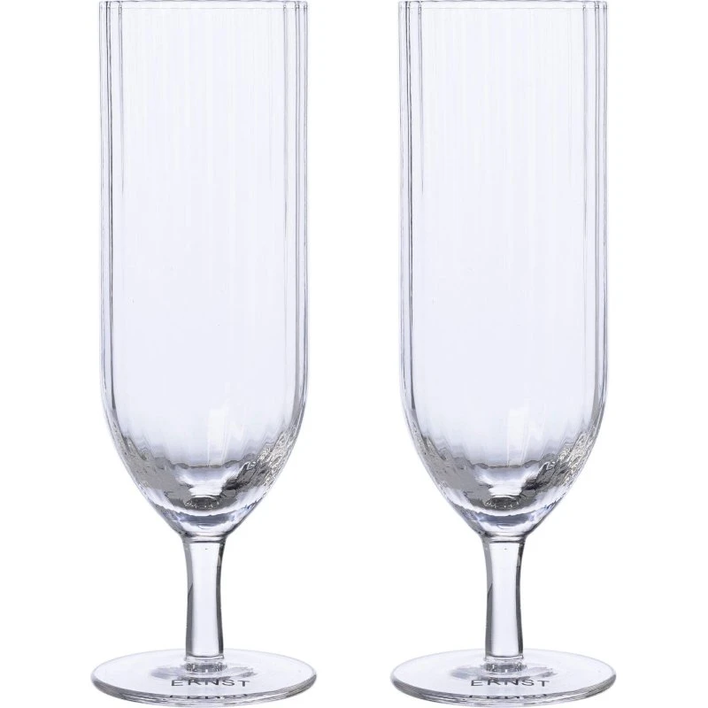 ERNST riflet champagneglas 2-pak, klar